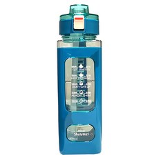 SHUIYINZI 水引子 方型吸管彈蓋杯, 藍色, 700ml, 1個