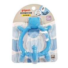 pigeon 貝親 咬咬貓矽膠咬牙器, 單品, 藍色, 1個