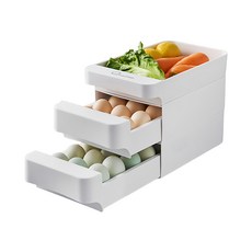 3層雞蛋收納盒 Set 冰箱收納盒 PP材質, 白色, 1組