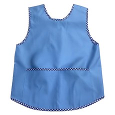 花邊經典幼兒輕便圍兜 藍色系 弧線藍-6號 口袋造型, 1件