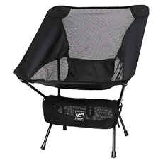 HEARTY RISE 哈帝來斯 輕量戰術椅，重量0.89kg，1000D抗撕裂面料，鋁合金7075，附收納袋, 網狀黑色, 1個, 520 x 540 x 670mm