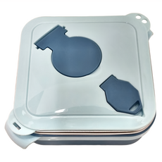 U-like 方形不鏽鋼泡麵碗 14x14x7.5cm 1000ml, 1個, 綠色