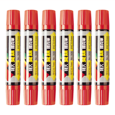 LIBERTY 利百代 特大雙頭嘜克筆, 平口17mm 斜口10mm No.908, 紅色, 1盒