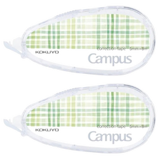 KOKUYO 國譽 Campus 象牙白修正帶 5mmx8m, 綠色, 2個