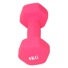 三次方 塑身小啞鈴，六角設計 防止滾動，1-5公斤 亮麗顏色, 單一商品, 粉, 4kg, 1支