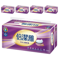 倍潔雅 特級3層抽取衛生紙, 110張, 10包, 5袋