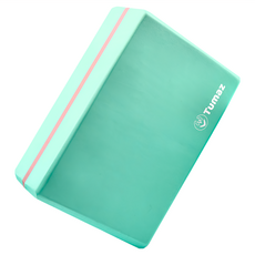 Tumaz 月熊 夾心瑜珈磚, 高密度EVA材質 止滑 減震 無毒環保, 23 x 15 x 7.7cm, 冰川綠, 1個