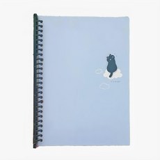 O Cat 斬形貓26孔DIY封面 可愛貓咪造型 自由更換內頁, 1入, 藍