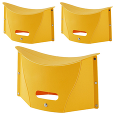 卡片折疊凳 超薄如手機 輕巧不佔空間 PP材質 便攜, 黃色, 3個