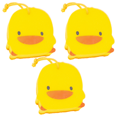 PiYOPiYO小鴨 小鴨造型雙層沐浴海棉, 黃色, 3個