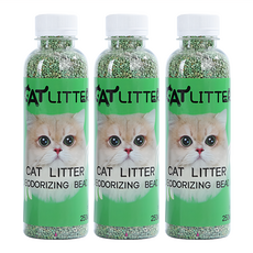 毛皇上 貓砂除臭珠 木屑款 青蘋果, 3瓶, 110g