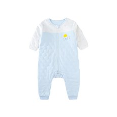 PiYOPiYO 黃色小鴨 分腿睡袋衣 厚款 防踢被, 觸感舒適 好棉親膚 對開拉鍊與底擋開檔設計 透氣不悶熱, 84*35cm, 淺藍