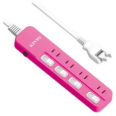 Kinyo 4開4插安全延長線, 1.8m, 1個