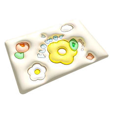 水晶絨仿3D地墊 重156g GG04, 59.5 x 39cm, 清新小花, 5個