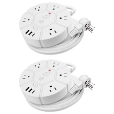 aibo 蜂巢式PD快充 1.8M 1開5插 雙USB 過載斷電 防火材質, 2條