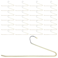 The Look GROCERIES STORAGE 鵝型防滑衣褲掛架, 30個一套, 不鏽鋼材質, 35.5 x 11 公分, 米白, 1組
