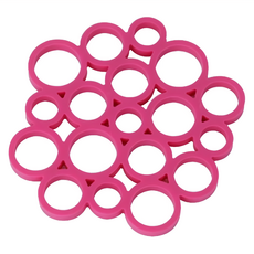 SALUS 佐藤金屬 圈圈矽膠隔熱墊 172 x 167 x 9mm, 桃紅色, 1個