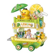 lozloz 飲品販賣車積木-310pcs loz8856, 1入, 黃色