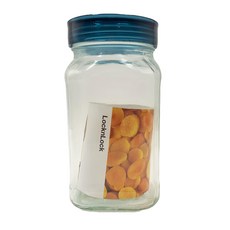 LocknLock 樂扣樂扣 LLG102BLU 炫彩玻璃儲物罐 藍色 886g, 1.39L, 1個