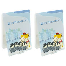 收納王妃 南極系列黃阿瑪折疊鏡 9.2 x 10.8 x 0.5cm, 企鵝摸摸頭, 2個