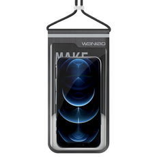 ANTIAN 靈敏觸控手機防水袋 游泳/漂流/潛水 7.5吋以下通用, 1個, 黑色