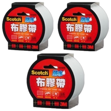 3M Scotch 防水布膠帶, 特殊布紋, 輕輕鬆手撕, 防水, 紅色, 3個