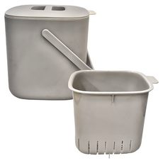 TRENY 瀝水款廚餘桶回收桶 5L, 淺灰色, 1個