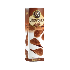 36Chocolas Hamlet 牛奶巧克力圓脆片, 125g, 1盒