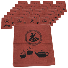 DASING 達興 臻品牌 咖啡色茶道專用方巾, 100%棉, 38 x 34cm, 48條