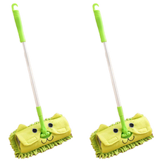 兒童迷你小拖把，可伸縮，雪尼爾材質，180度旋轉, 23 x 12 x 48~72cm, 2支