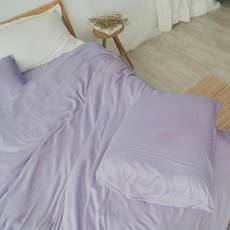 BUHO 布歐 素面文青300織 100% TENCELTM 純天絲TM雙人薄被套 - 藤花紫