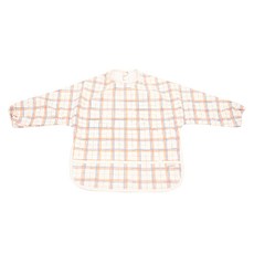 Grech&Co 防水長袖圍兜, PU材質, 適用6個月-2歲, 細格紋, 1件