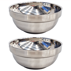 304不鏽鋼雙層防燙碗, 中款, 2個