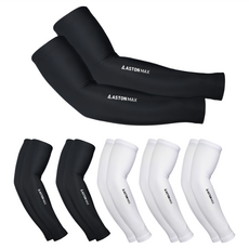 Aston Max 防紫外線無縫涼感袖套, 白色+黑色, 6組