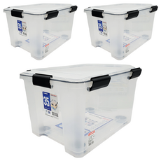 KEYWAY 聯府 Fine 防潮整理箱 附輪 35L, 透明色, 3個