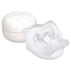 MOYUUM 全矽膠微笑奶嘴收納盒組, 6個月以上, 透明色, 1組