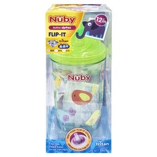 Nuby 晶透學飲杯 細吸管 10455 12個月以上, 顏色隨機, 300ml, 1個