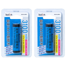 Kolin 歌林 3100mAh鋰電池 KB-DLB03, 2個, 1入