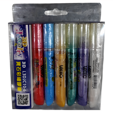 LEEHO 3D寶石彩繪膠筆 L3DJC10-6 10g, 6色, 1組