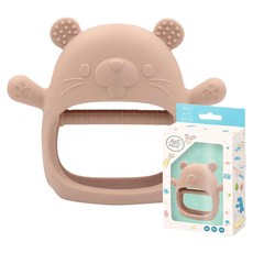 Baby Garden 咬咬派對 手握型固齒器 寶寶口腔期首選, 單品, 淘氣土撥鼠 櫻花粉, 1個