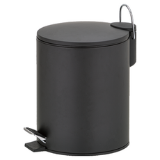 ikloo 宜酷屋 簡約啞光磨砂腳踏式垃圾桶 1.12kg 5L, 黑