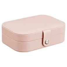 PU皮革雙層首飾收納盒/旅行便攜珠寶盒 16 x 11.5 x 5cm, 粉色, 1個