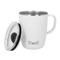 S'well Mug 不鏽鋼滑蓋保溫馬克杯, 1個, 雲朵白, 350ml