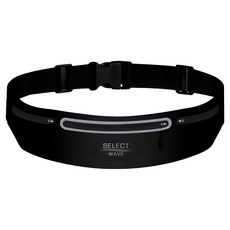 SELECT WAVE 纖薄彈性三口袋跑步腰帶, 黑色, 1個