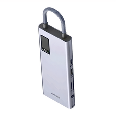 HAGiBiS 海備思 鋁合金九合一數位顯示Type-C多功能擴充器, 4K HDMI高畫質接口, 千兆網口支援1000Mbps高速傳輸, TSX102, 深空灰, 1個