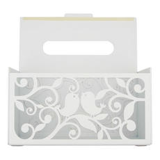 OPUS 東齊金工 香榭鳥築 金屬工藝面紙盒 鐵燒烤漆 21 x 11 x 11.5 cm, 優雅白, 1個