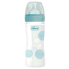Chicco 舒適哺乳 防脹氣玻璃奶瓶 240ml, 防脹氣系統, 自然率性, 1個