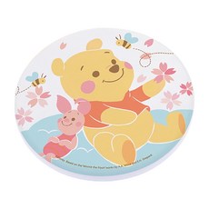 Winnie the Pooh 小熊維尼珪藻土吸水杯墊 櫻花維尼&小豬 圓形 台灣製, 1個