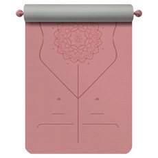 ZHONGOU 長紅 TPE加厚款正位線防滑雙色瑜珈墊 TP68 贈綁帶+背袋+拉力繩或拍拍球(顏色款式隨機), 粉色, 1組