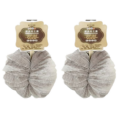 KEYTOSS 詰朵斯 BE WILD 專利纖維美麗沐浴球, 觸感柔軟細密網孔, 台灣製造, 白棕, 2個, 1個裝